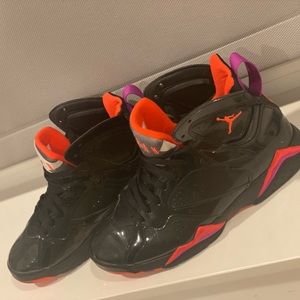 Air Jordan Retro 7 Black Patent leather Sz 10 Women 8.5 Men